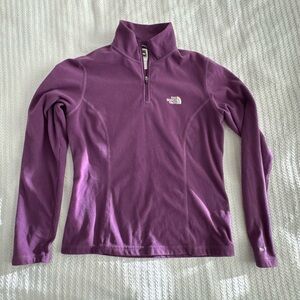 The North Face purple fleece quarter zip up activewear sweater jacket